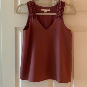 Mauve rose ruffle tank, XS